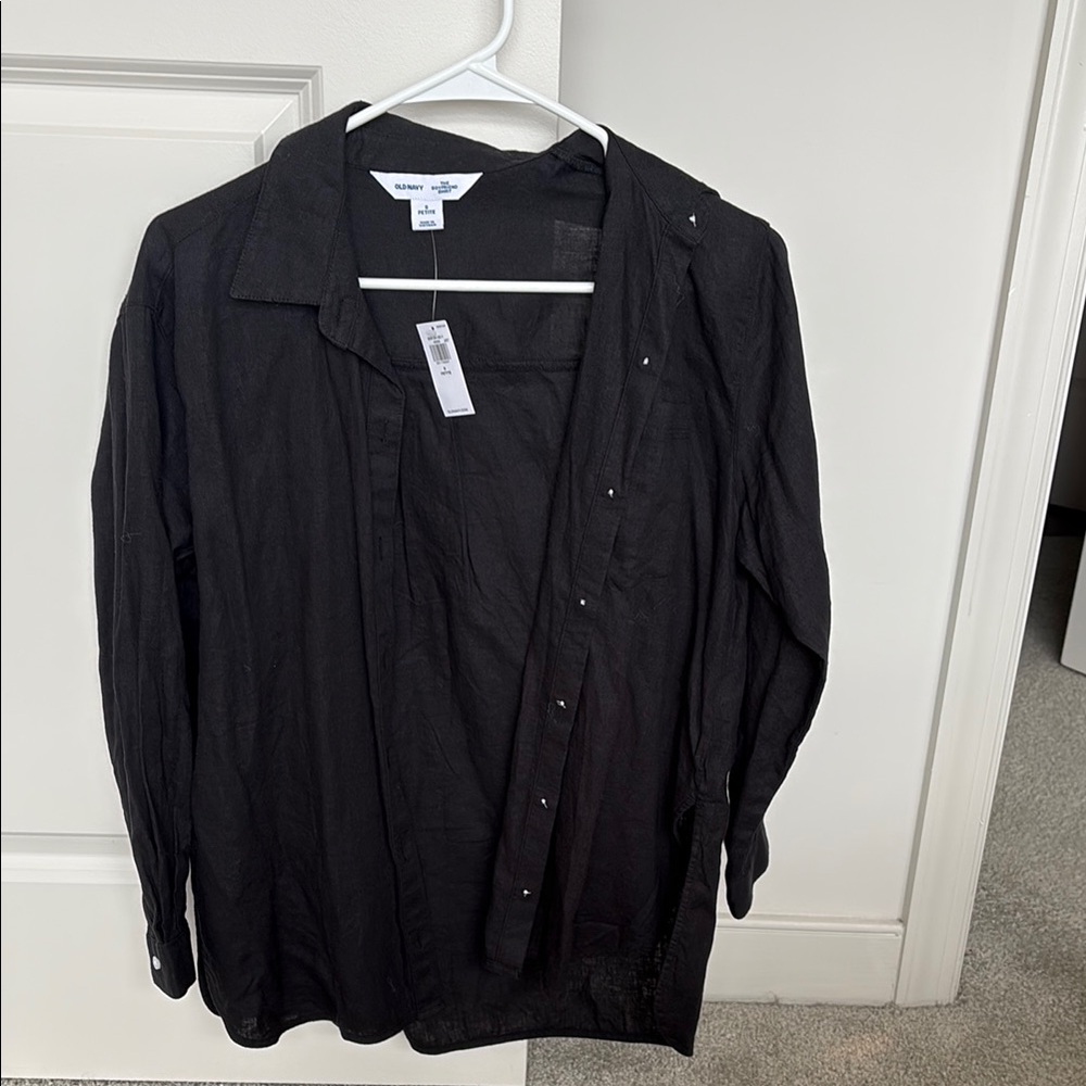 Black Button-Up Shirt Old Navy